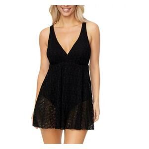 Island Escape Women's Black Magnolia Underwire Swim Dress 14